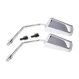 MXT Maxtuned F1 Spiegelset 2x chroom M8 compatibel met Yamaha Aerox 50 Cat | Links en rechts, korte arm, kogelgewricht, 180° draaibaar, adapter inbegrepen, compatibel met Peugeot Jet-Force C-Tech 50
