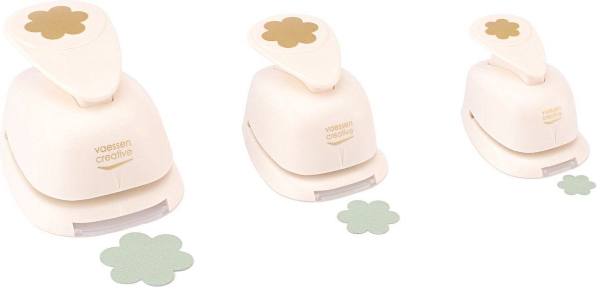 Vaessen Creative Figuurpons - Set Bloemen 2 - Wit
