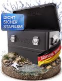 Trucky Aluminium kist met deksel, zwart, 30 liter, afsluitbare opbergdoos