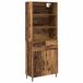 vidaXL Highboard 2 pcs Vieux bois 69,5 x 32,5 x 180 cm Bois traité