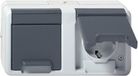 Gira Dubbel Schuko Stopcontact Met Scharnierende Afdekking IP44 Grijs - 478130
