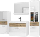 B BELINI GROUP BELINI Badkamermeubel Set PRI PM5 - 120 cm Wit/Sonoma Eiken Hoogglans