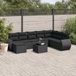 Maison Exclusive - Ensemble de meubles de jardin 9 pièces avec canapé et coussins, noir, en polyrotin