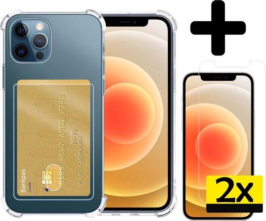LUQ - iPhone 12 Pro Case - Transparent - Silicone - with Screen Protector