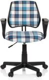 hjh OFFICE Bureaustoel Kiddy CD Square Kinderen Stof Blauw/Wit