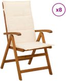 vidaXL Ligstoelen voor Tuin 8 st Naturel Massief Acacia Hout