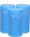 Atmosphera Stompkaars - 3x - helder blauw - 7 x 13 cm - cilinderkaars