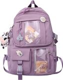 Unyqoos® Harajuku Sac à dos avec breloques et accessoires
