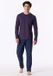 SCHIESSER Pyjama lang Heren Aubergine Effen 100% Katoen