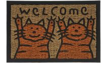 Merkloos Relaxdays Deurmat Katten - Opschrift 'Welcome' - 60 x 40 cm - Kokos - Antislip