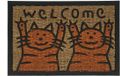 Merkloos Relaxdays Deurmat Katten - Opschrift 'Welcome' - 60 x 40 cm - Kokos - Antislip
