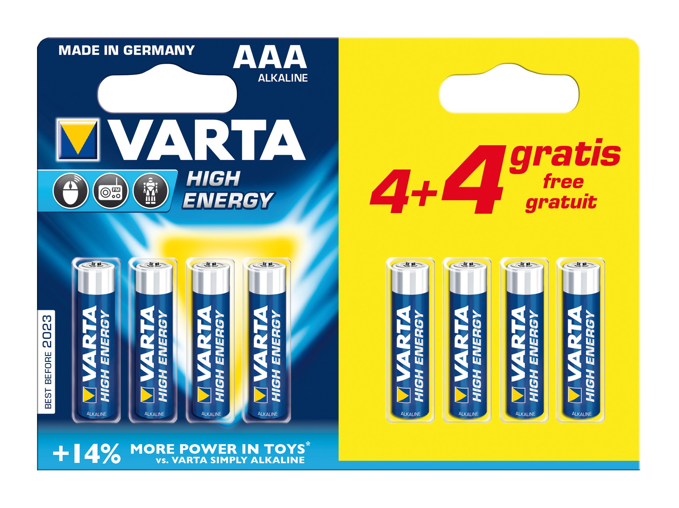 Varta 4903121448 - Huishoudelijke batterijen - 8 stuks - Alkaline