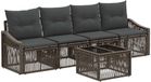 vidaXL - Banc de jardin - Set - 5 - pièces - Gris - poly - rotin