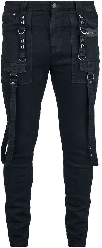KIHILIST by KILLSTAR KILLSTAR KIHILIST Bondage Trousers Jeans zwart