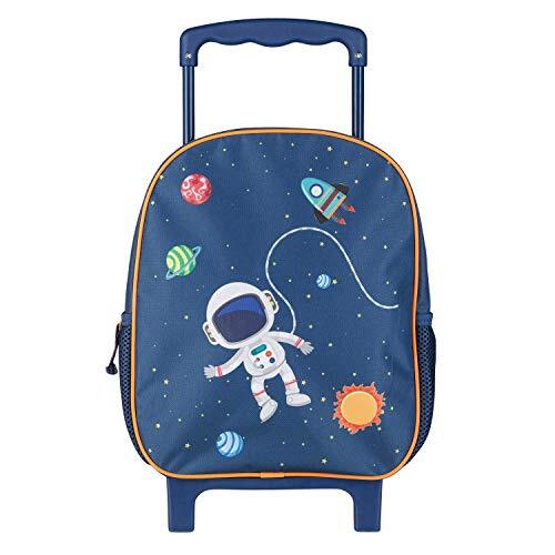 IDEAF Idena 2-in-1 kinderrugzak trolley, donkerblauw, 27 x 10 x 31 cm, astronaut