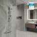 HANSGROHE Duscharmatur, Duschsystem mit Ecostat 1001CL und BELVIT Regendusche oder Handbrause, EcoStop und Sicherheitssperre für 40°C, Armatur in Chrom