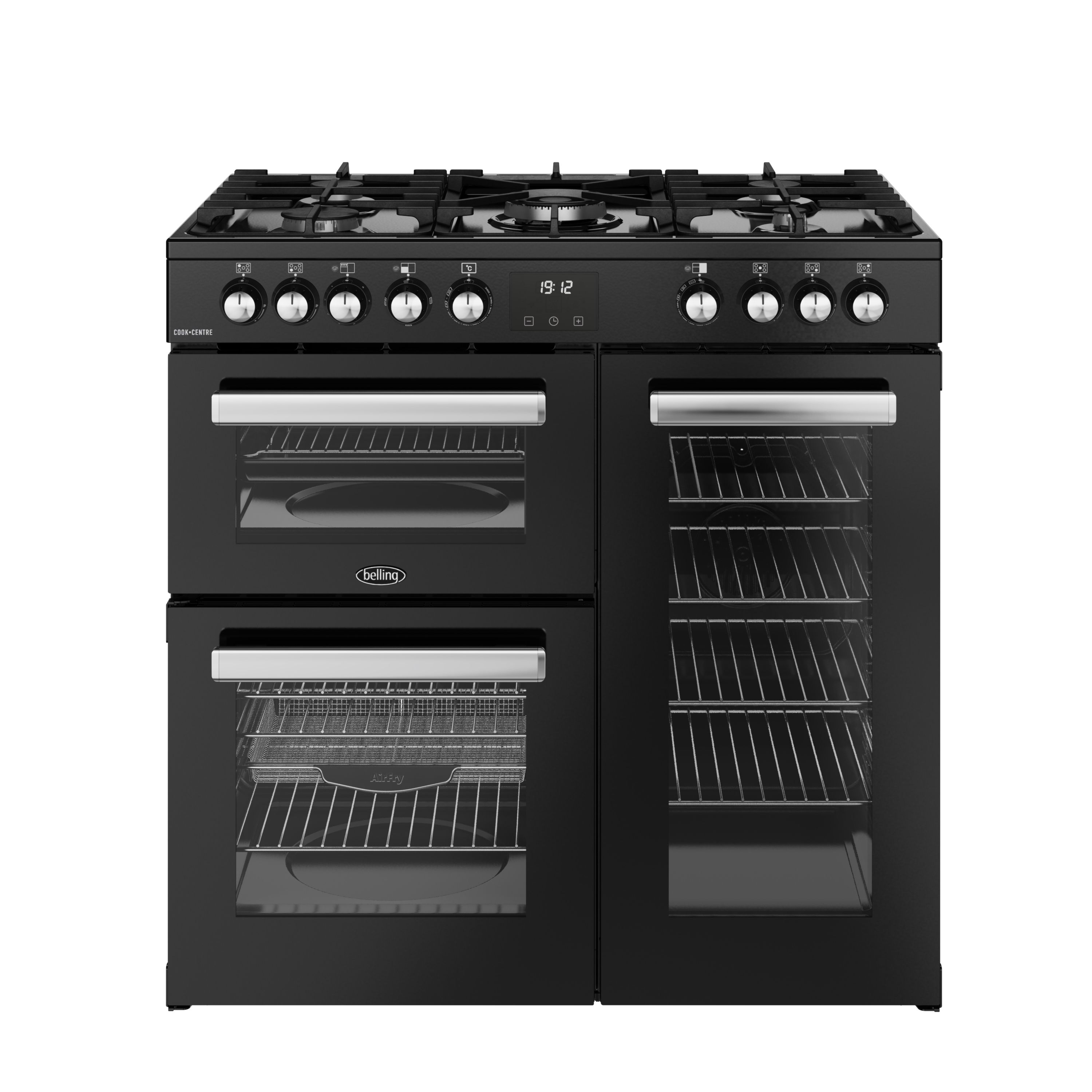 Belling 444411793 Range Cooker - Electric - Gas Hob - Black