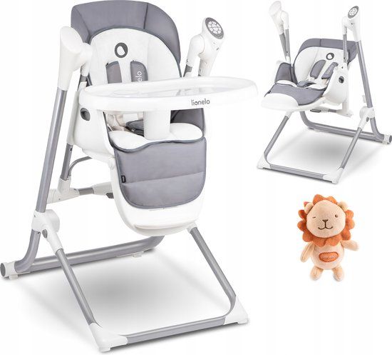 Lionelo Niles - SMART Kinderstoel - Grijs - Meegroeistoel - Inklapbaar