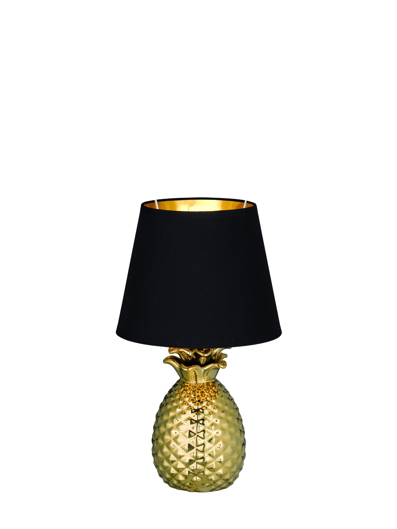 Trio Tafellamp Pineapple zwart / goud 35cm E14