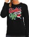Bellatio Decorations Foute Kersttrui - sweater - Santa his favorite Ho - zwart - voor dames - kerstkleding / kerst outfit XL