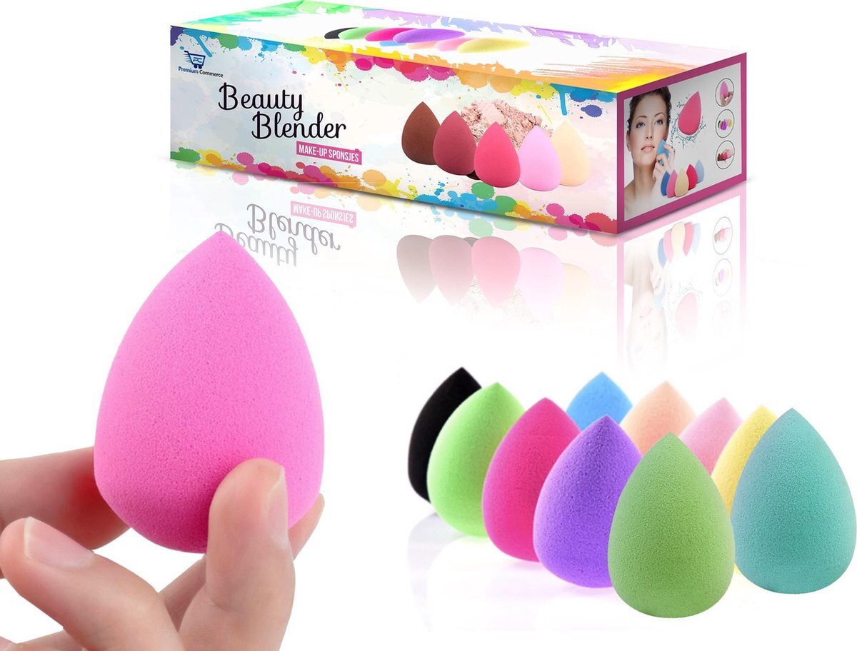 Premium Commerce Beauty Blender - Make-up Sponsjes - Beauty Spons - 10 stuks - Perfecte vorm!