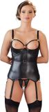 Cottelli Collection – Chemise à bretelles avec string à entrejambe ouvert – Taille XL - Noir