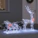 VidaXL Rendier trek slede koudwit 70 x 24 x 128 cm acryl 200 led's