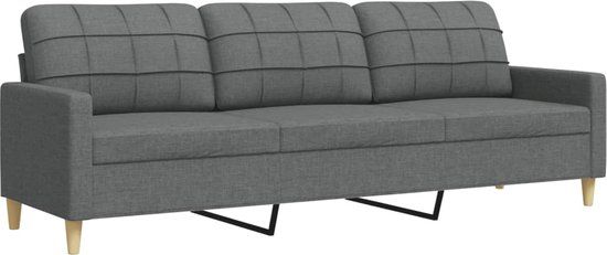 vidaXL Driezitsbank 210 cm stof donkergrijs