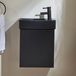 Hudson Reed Cluo Meuble lave-mains suspendu – 40 cm – Gris noir – Avec lavabo noir – Avec poignée invisible noire
