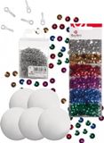 Merkloos / Sans marque Rayher Hobby Gmbh Zelf 5x Pailletten Kerstballen Maken Set 12 cm Multi Kunststof