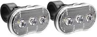 Benson Lampe de vélo - 2x - LED - blanc - résistant à l'eau - 3 fonctions - piles incluses