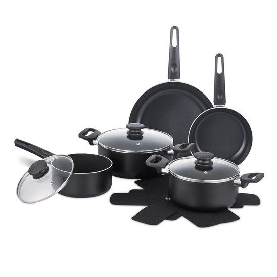 Brabantia Cooking Pleasure 7-delige pannenset - Inductie - PFAS-vrij - Zwart