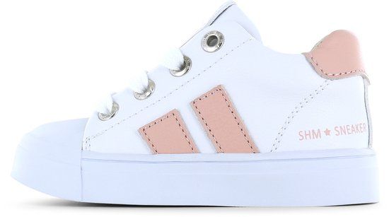Shoesme Witte Sneakers Met Roze Stripings - Kinderen - Meisjes - Maat 29