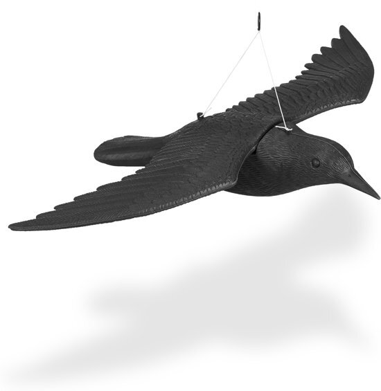 Relaxdays duivenverschrikker vliegende kraai - vogelverschrikker - tuinfiguur - afweer