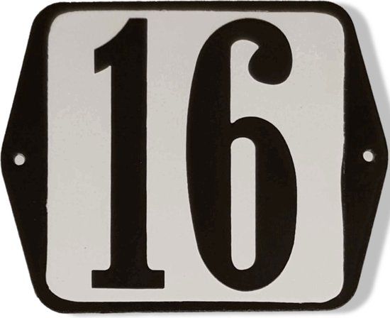 Huisnummer standaard nummer 16 - Hout - Wit - 75 cm - 1 jaar garantie