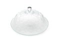 Excelsa Daisy Serveerbord met bel, glas, diameter 30,5 cm, reliëfdecor