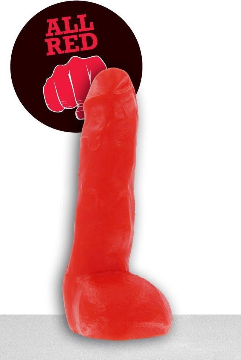 All Black Dildo 22 x 5 cm - rood