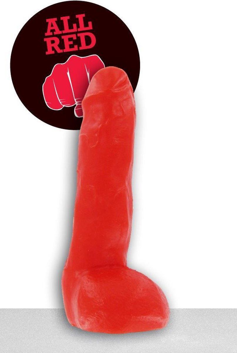 All Black Dildo 22 x 5 cm - rood