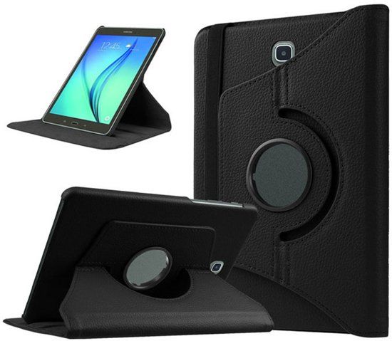 ZT Accessoires Samsung Galaxy Tab A 10.1 2016 SM T580 Draaibaar Hoesje met stylus pen Multi stand Case - Zwart