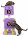 Merkloos Purple Cat House with 2 Plush-Covered Habitats