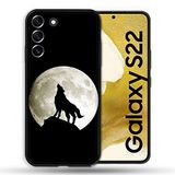 Beschermhoes Samsung Galaxy S22 Beschermhoes, Wolf, Zwart