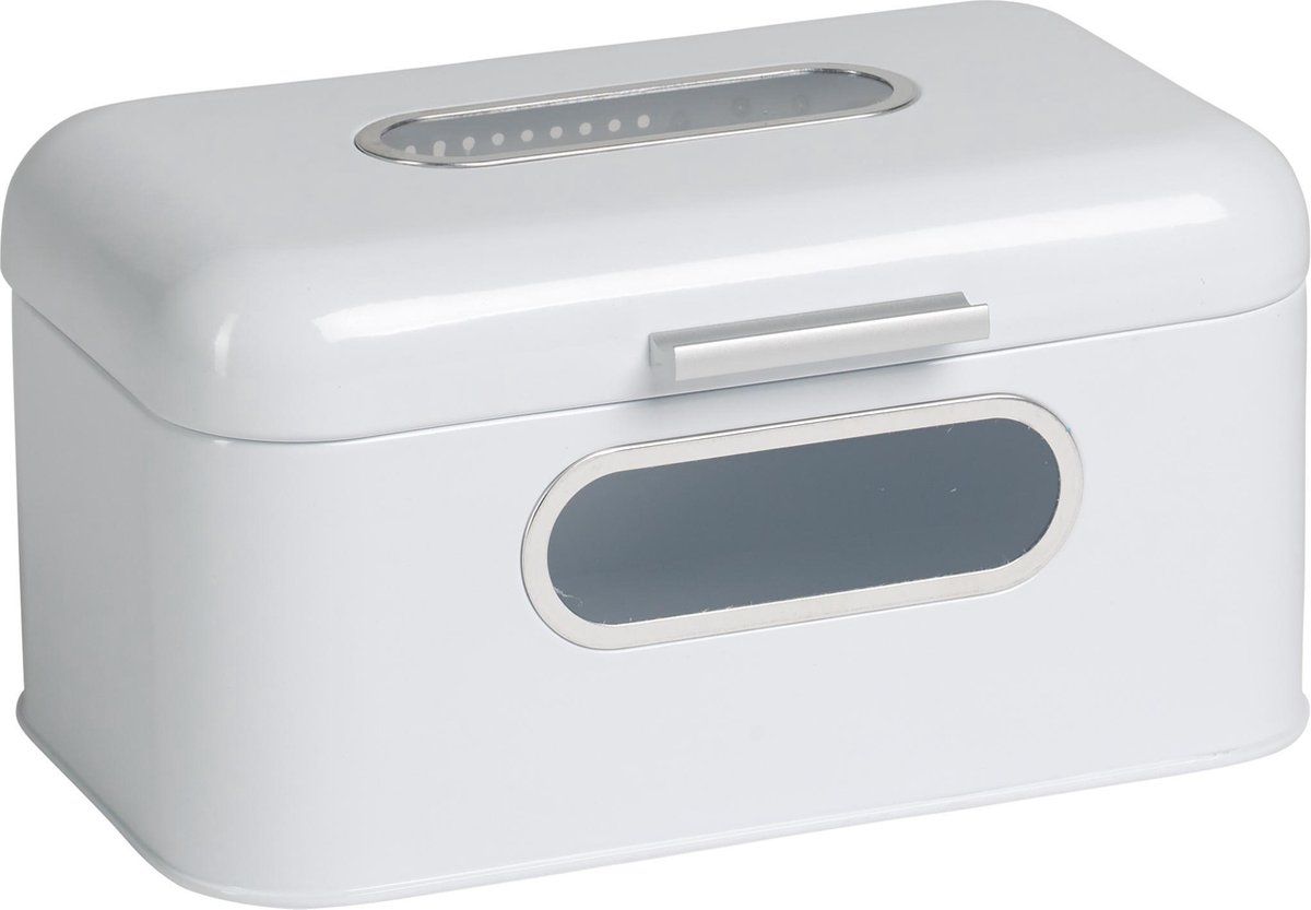 Echtwerk broodtrommel-opbergbox “Retro” small van metaal - wit