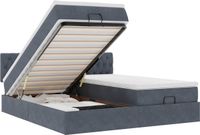 vidaXL Ottoman Bed with Mattresses and LEDs 200x200cm Velvet