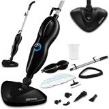 Zeegma Puur Stoomreiniger 1500W - 2-in-1 Mop en Handstomer, LED Indicatie | Supersnelle Opwarmtijd, Doodt 99,7% Bacteriën, Regelbare Stoom, Lichtgewicht (2,6 kg), Inclusief 7 Opzetstukken