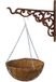 Bellatio Flowers & Plants Hanging basket 25 cm with iron wall hook and coconut liner - Complete hanging basket set of cast iron