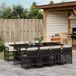 Prolenta Maison Exclusive Tuinset voor buiten, 9-delig, met kussens, zwart, van polyrotan