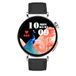 Knauermann NEO 2 (2025) Smartwatch, rond, zilver, gezondheidshorloge, ECG, HRV-functie, BT bluetooth, slaapapneu, bloeddruk, armband van rundleer, zwart