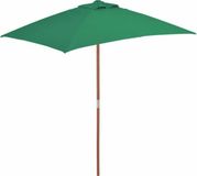 vidaXL Parasol met houten paal 150x200 cm groen