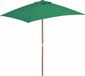 vidaXL Parasol met houten paal 150x200 cm groen