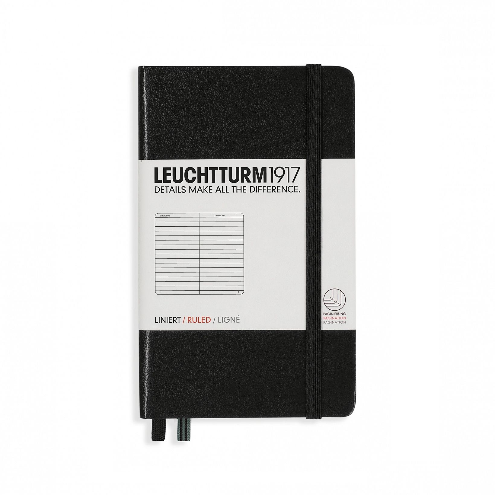 Leuchtturm A6 Hardcover Notebook - Black - Lined
